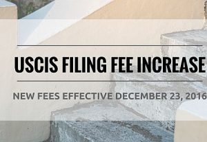 Increased US Immigration Fees from 23rd December, 2016