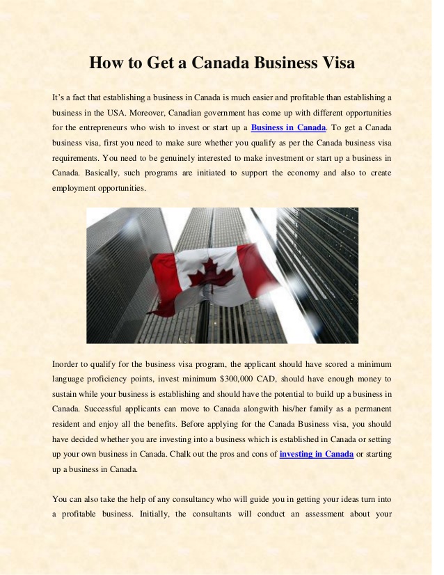 Rules regarding business visit visa for Canada Explained
