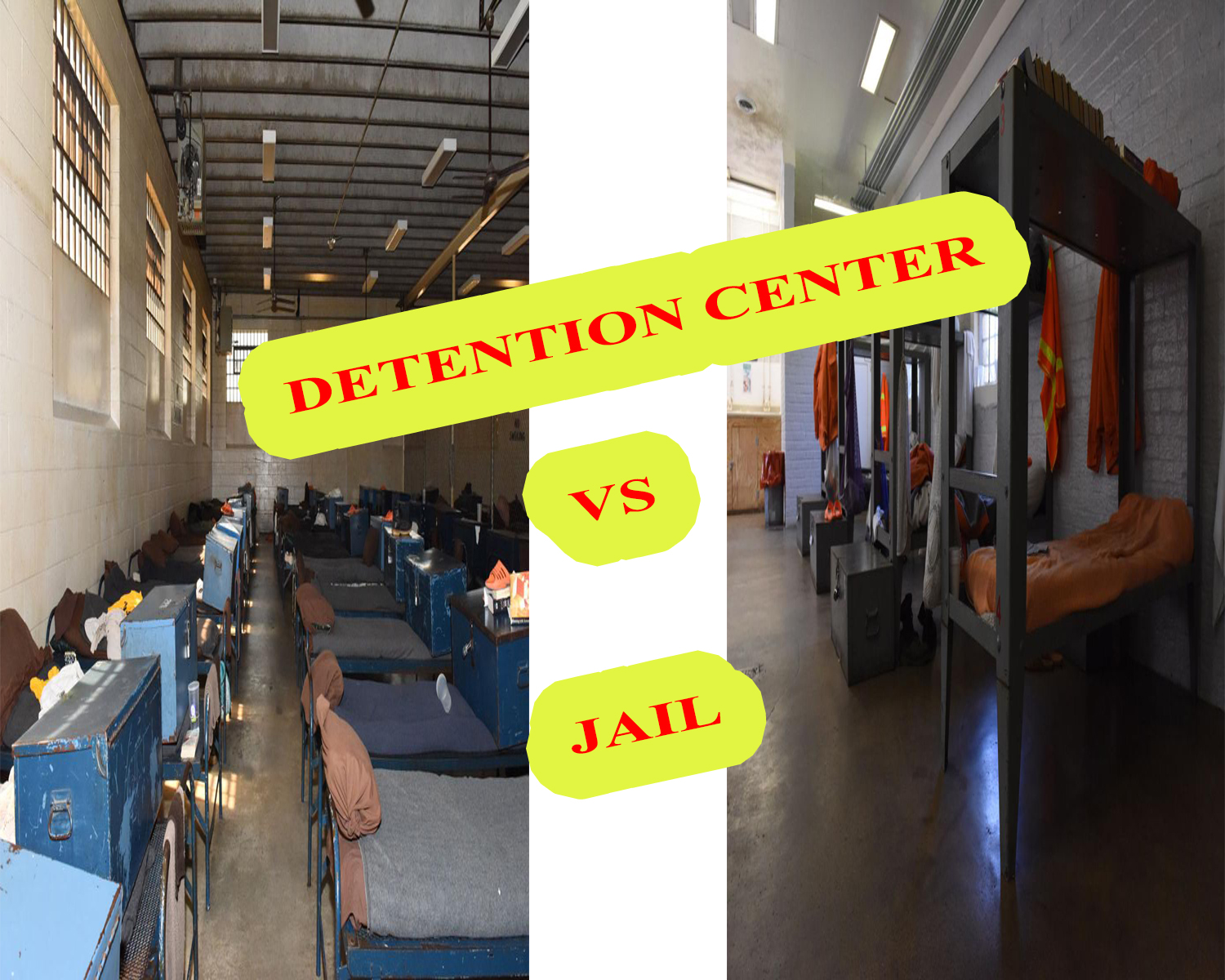difference between detention center and jail